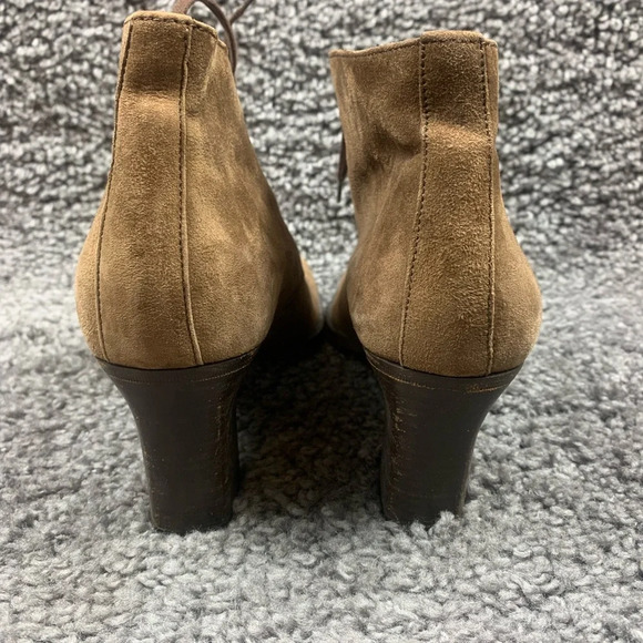 Ralph Lauren Purple Label Brown Suede Block Heel Bootie 9 B - Picture 2 of 9